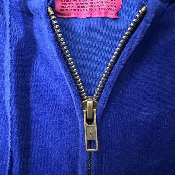Jenni By Jennifer Moore Royal Blue Solid Velour Hooded Full Zip Sweater Jacket S - Picture 3 of 14